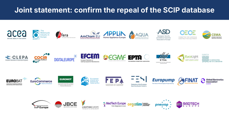 ETSA signs the joint statement for the repeal of the SCIP database - Environmental Omnibus